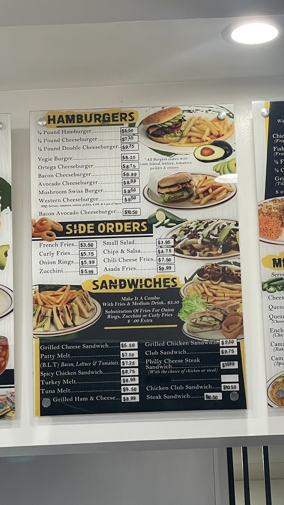 Tacos and burritos from a casual menu.
