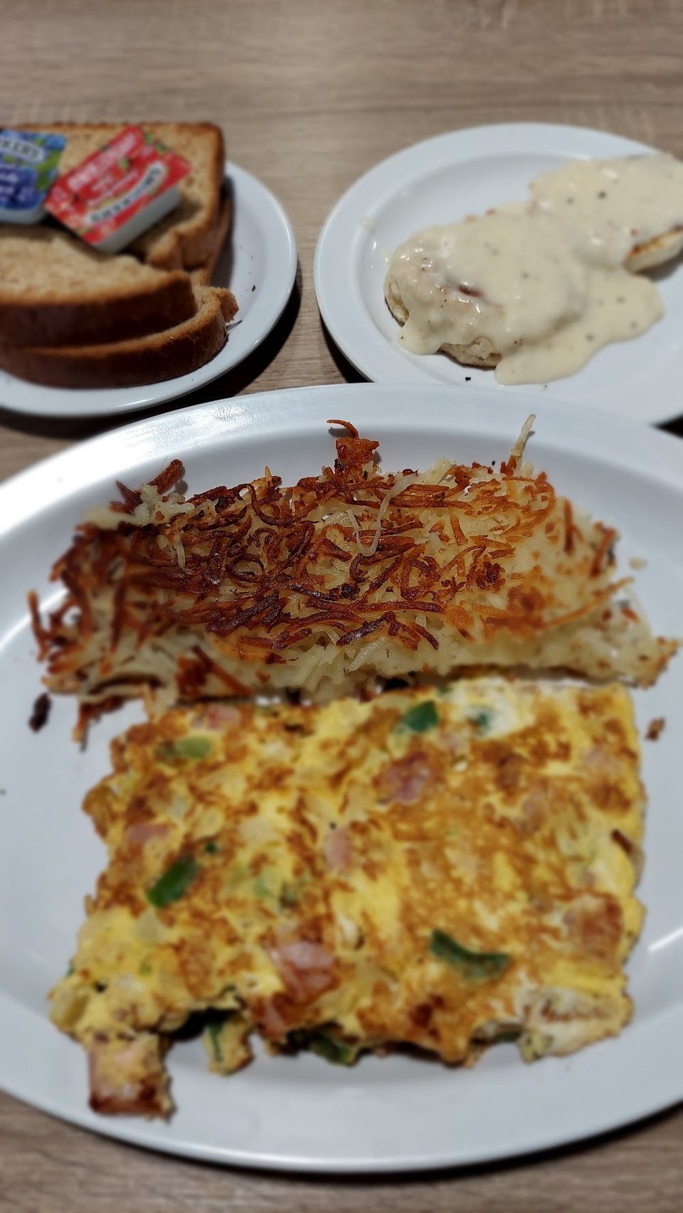 Denver Omelette and a Biscuits and Gravy